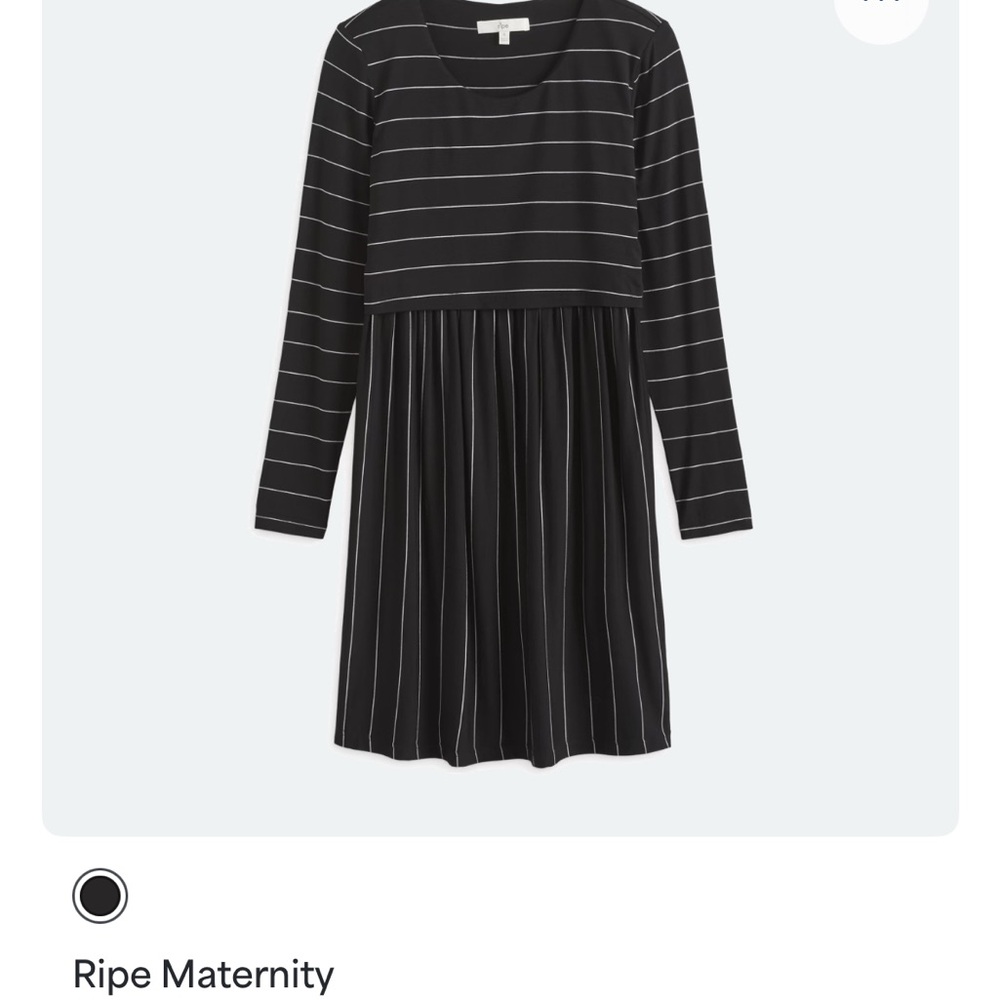 Ripe Maternity Black and White Striped Mini Dress